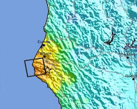 1992 cape mendocino earthquake map
