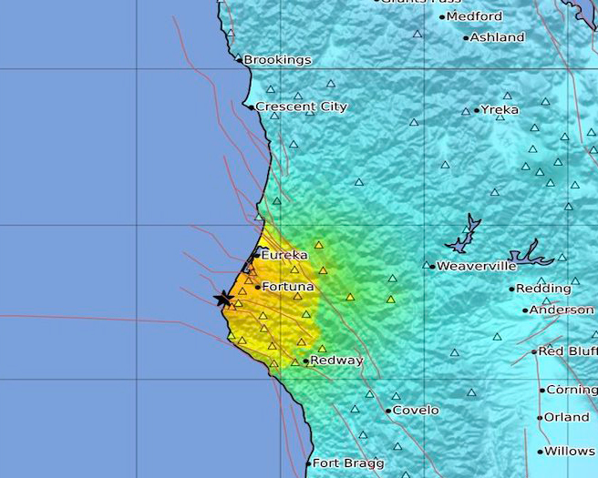 2022 ferndale earthquake map