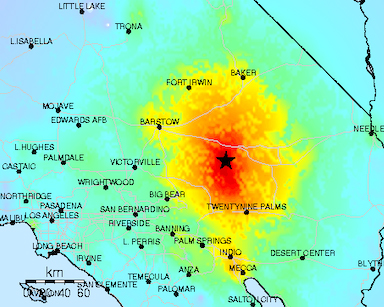 1999 Hector Mine earthquake map