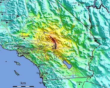 1992 landers earthquake map