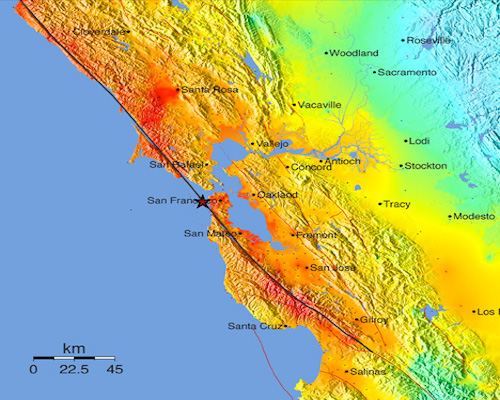 1906 San Fransisco earthquake map