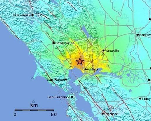 2014 South Napa earthquake map