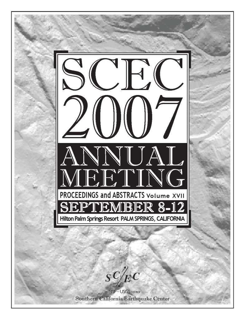 Cover of the SCEC2007 print program.