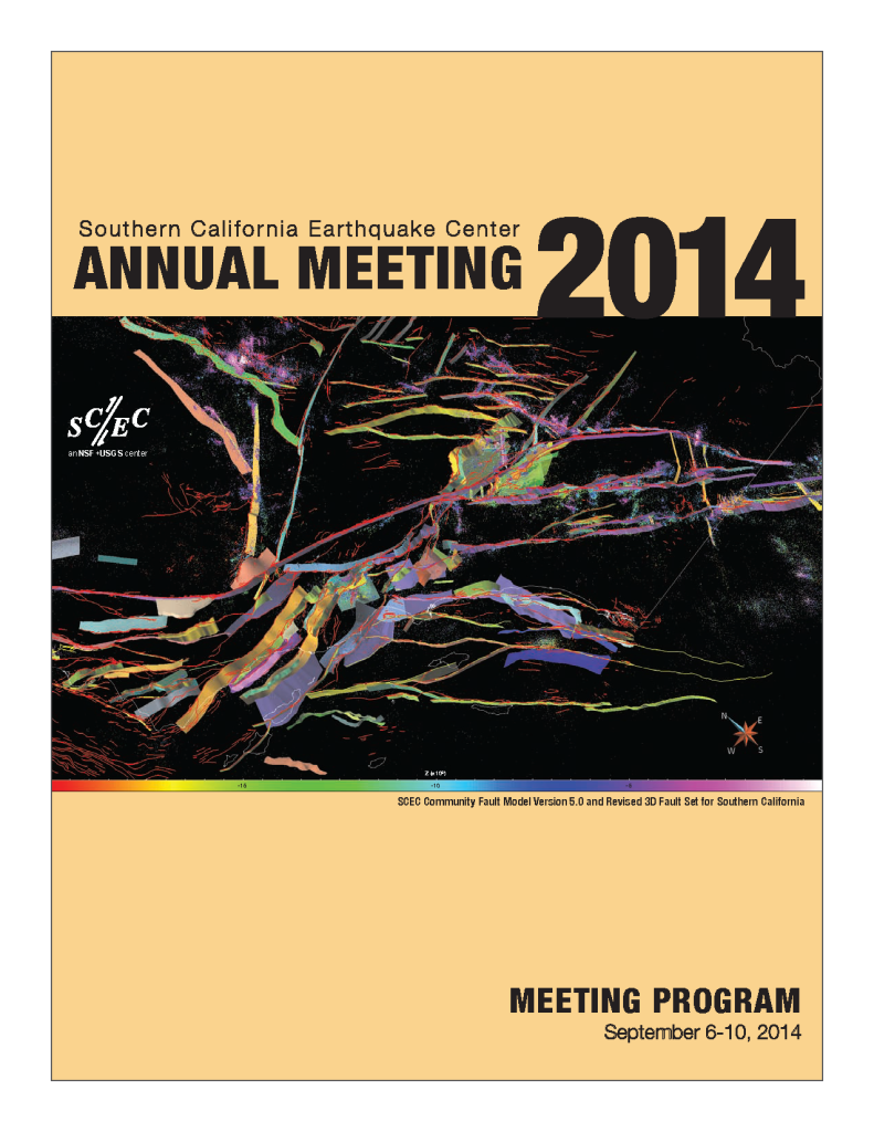 Cover of the SCEC2014 print program. The meeting took place at the Hilton Hotel in Palm Springs, California in September 2014.