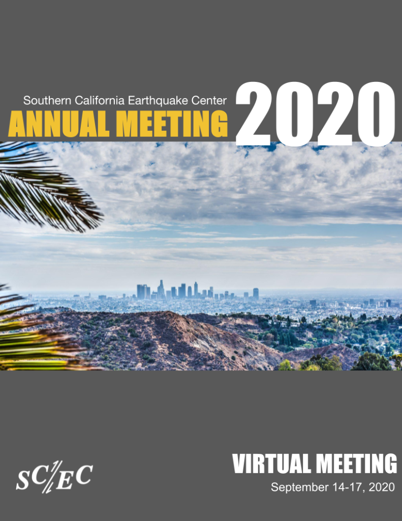 Cover of the SCEC2020 print program. The meeting ran from 9/14/2020 - 9/17/2020 and was held entirely online.